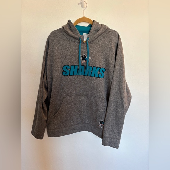 NHL San Jose Sharks Pullover Hoodie Gray Teal Size XL Official Licensed - Picture 1 of 5